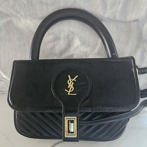 Yves Saint Laurent Black Mini Bag with Gold Accents